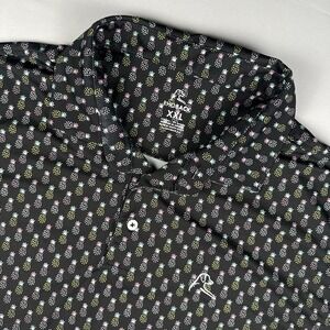 Rhoback Performance Polo Men's XXL pineapple All Over Print Golf Multicolor